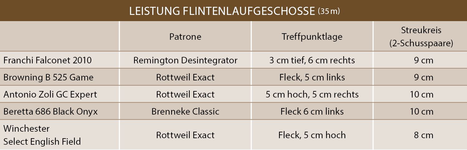 Vergleichstest Flinten Leistung FLG