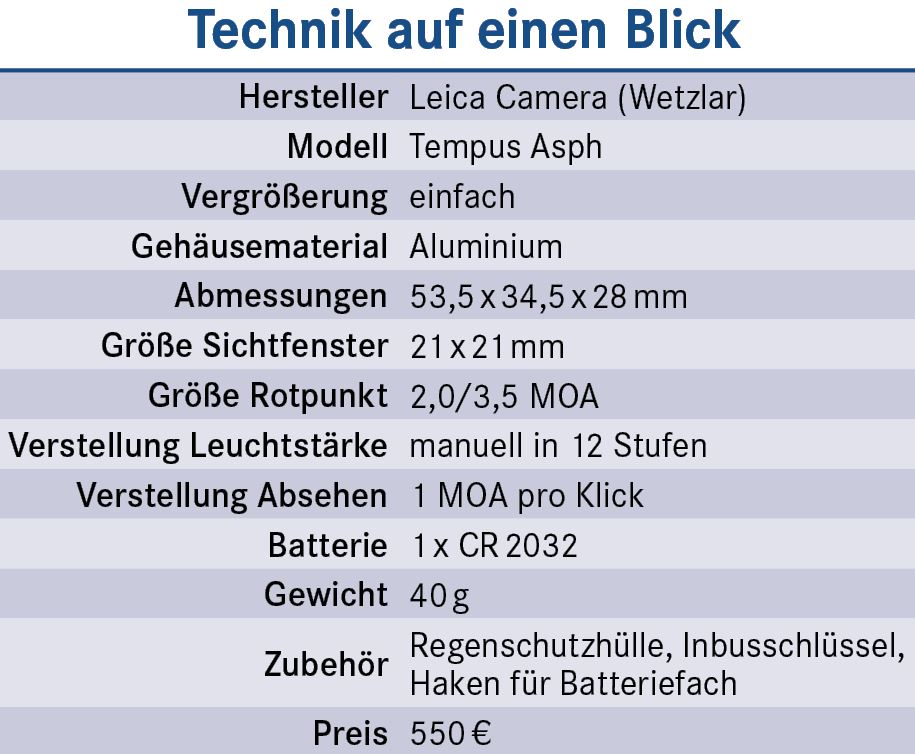 Technische Daten Leica Tempus ASPH