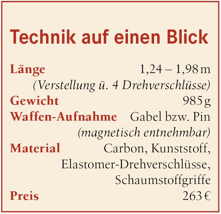 Technische Daten Blaser Schießstock Carbon