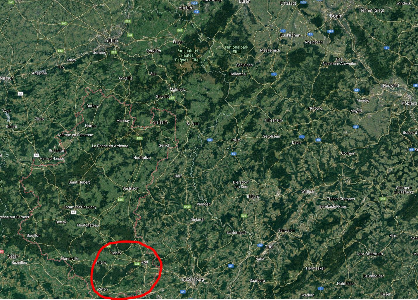 Belgien Wallonie Sperrgebiet ASP-Zone