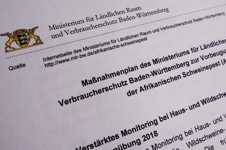 Afrikanische Schweinepest ASP Jagd Jäger Seuchenprävention Baden-Württemberg