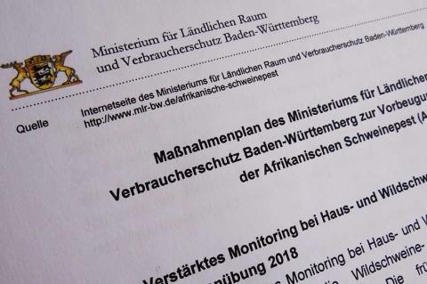 Afrikanische Schweinepest ASP Jagd Jäger Seuchenprävention Baden-Württemberg