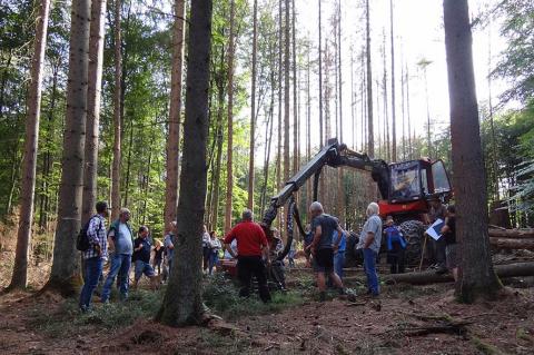 Im Rahmen der Deutschen Waldtage 2020 informierten sich viele Bürger über den Waldumbau und diskutierten Lösungsansätze. (Foto: F. Höltmann)
